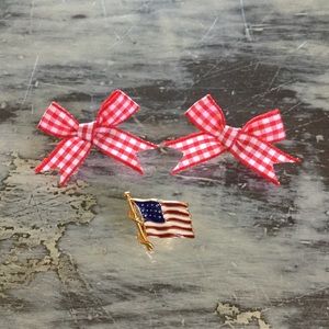 🇺🇸VINTAGE AVON patriotic earring and pin set